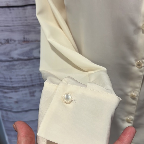 KAREN SCOTT LG PETITE CREAM COLORED BLOUSE - Picture 4 of 9